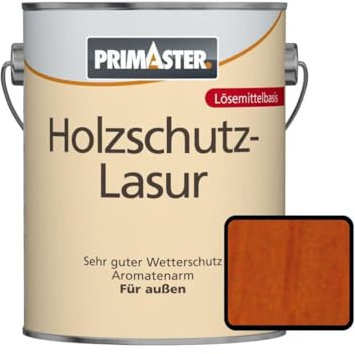 Primaster Holzschutzlasur 2,5L Mahagoni Wetterschutz UV-Schutz Holzlasur