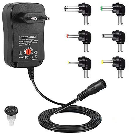 Caricatore Adattatore di Alimentazione, Universale 12 W / 30 W 8,4 V 3 V 4,5 V 5 V 6 V 7,5 V 9 V 12 V 1000 mA 1 A 2000 mA 2 A Sostituzione di commutazione a Tensione Multipla regolata (3V-12V 30W EU)