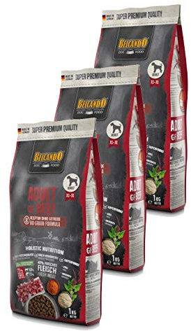 Belcando Adult GF Beef getreidefreies Hundefutter | Trockenfutter ohne Getreide | Alleinfuttermittel für ausgewachsene Hunde ab 1 Jahr 3X 1 kg
