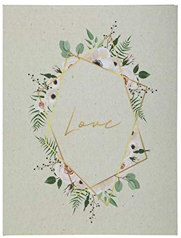 Exacompta 4718E Gästebuch Landidylle mit 100 Seiten, Goldschnitt, 27 x 22cm, Elfenbein, ideal für Hochzeit