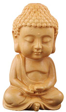 YSTJKD Handgeschnitzter Buddha, Holz Betende Buddha Statue Sitzender Dekorativer Meditations Deko Statue Office Schreibtisch Dekorative Ornament Zuhause Zum Büro Im Fahrzeug Dekoration 1 Pcs