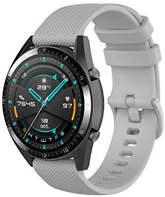 Wownadu 22mm Watch Strap Compatible for Garmin Forerunner 255/265, Venu 3, Vivoactive 4 Strap,Compatible for Fossil Gen 5/6 44mm Band White Sports Silicone Replacement