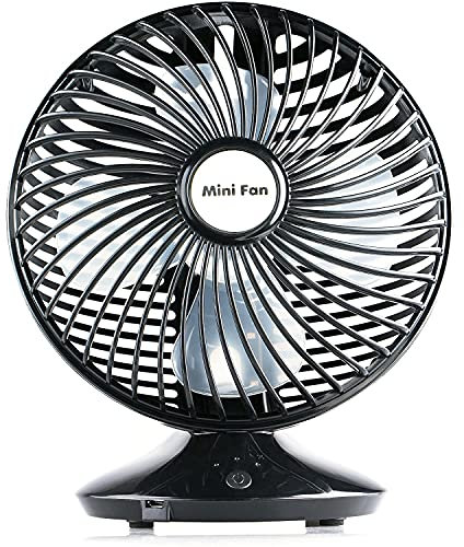 SK USB Tischventilator Standventilator Tisch Ventilator Stand Lüfter Fan für Schreibtisch und Büro, 18cm, 30° Neigbar, 2-Stufen Regelung