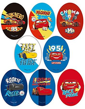 8 Screen Printed Patches Cars Knee Pads Iron-On Patches - REF.6882