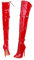 GAOword Stivali da Donna 15CM Stivali con Tacco Alto in Pelle Verniciata con Lacci da 8 Pollici Stivali sopra Il Ginocchio Scarpe da Ballo Sexy per Discoteca,Rosso,42 EU