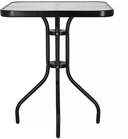 SPRINGOS Table de jardin, table d'appoint, table d'appoint, table de balcon, rectangulaire, 60 x 60 x 70 cm, en métal, pour l'intérieur et l'extérieur