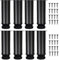 SENENQU Lot de 8 Pieds Réglables Meubles Noir, Ø 50 mm/Hauteur 200 mm Pieds de Canapé en Métal Acier Inoxydable, Pied de Table Basse pour Meubles TV Armoires Postes de Travail, avec 32 Vis