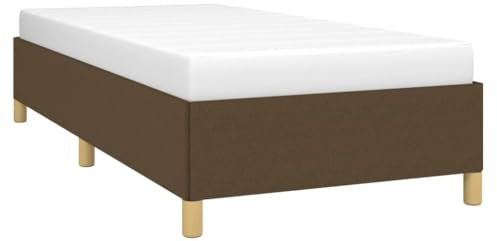 vidaXL Polsterbett Bett Einzelbett Bettgestell Lattenrost Bettrahmen Stoffbett Schlafzimmerbett Schlafzimmermöbel Dunkelbraun 90x200cm Stoff
