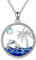 YFN Dolphin Necklace for Women Sterling Silver Beach Ocean Wave Pendant for Women (dolphin)
