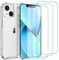 Whioltl Hülle für iPhone 13 mit 3 Stück Schutzfolie, 4 in 1 Durchsichtige Kratzfest Stoßfest Handyhülle, Rundumschutz Nicht Vergilbend Schutzhülle, Ultra Transparent Weiches Case Cover