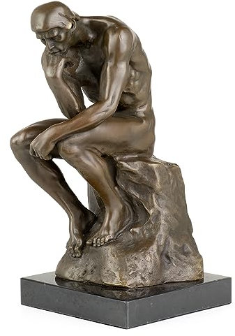 Moritz Bronzefigur Denker nach Rodin Höhe 22 cm 2,85 kg Skulptur Statue Antik-Stil historisch Dekoration Vintage