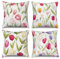 ASDCXZ Blume Kissenbezug 40x40 cm 4er Set, Frisch Rose Lila Gelb Blume Blätter Sofa Dekokissen Kissenbezüge Kissenhülle Waschbar Polyester Flachs Textil Outdoor Polster Kopfkissenbezug Kissen Bezug
