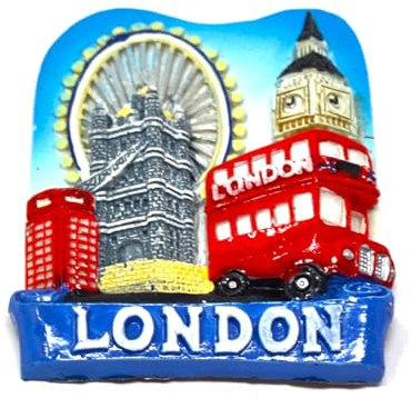BETTER WITH FRIENDS 3D Retro London Telefonzelle Magnet mit rotem Briefkasten, 8 cm x 6 cm, Kunststoff, 1 Stück