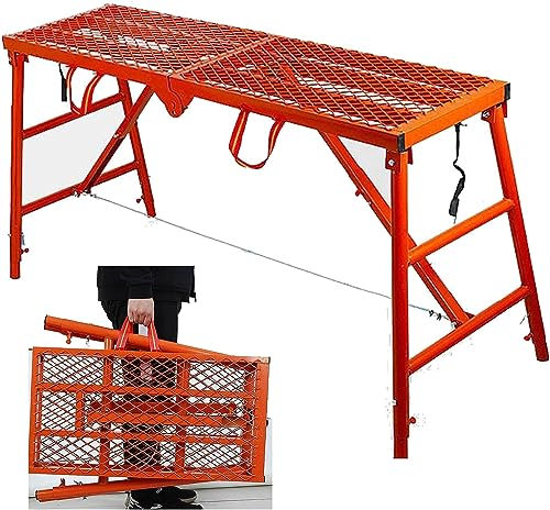 Trittleitern Gerüstplattform Home Engineering Werkbank-Trittleitern, Gerüststufe, höhenverstellbar mit rutschfesten Füßen, Arbeitsplattform, Gerüstturm, Leiterhocker, Werkbank (Größe: