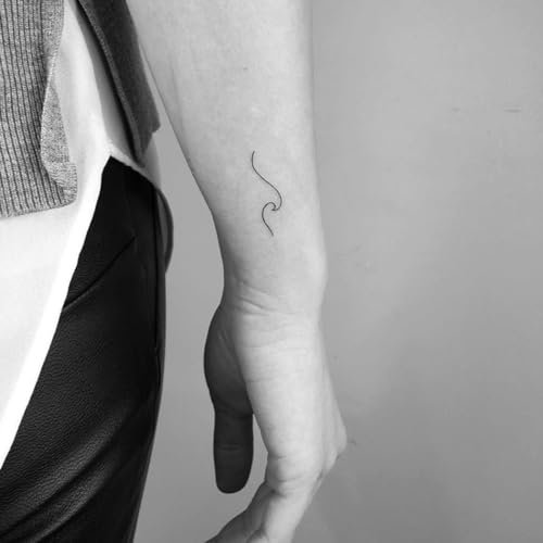 Inkster Tattoo - Welle Tattoo Doppelpack | Temporäres Tattoo mit EU-Kosmetikzertifizierung - das Original | wasserfest + vegan | revolutionäres 2-Wochen-Tattoo | Klebetattoos + Fake Tattoos