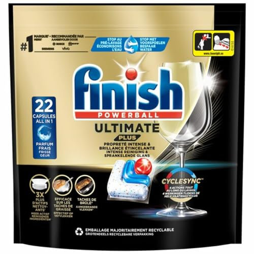 Finish Capsules lave-vaisselle ultimate plus tout en 1 - Le sachet de 22 lavages, 268g