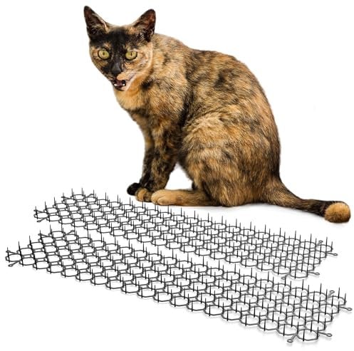 8 Stück Oramics Dornengitter Tierabwehrmatte [je 49x14 cm] Katzenschreck Marderschreck für Grundstück, Garten und Garage – Katzenabwehr um Katzen fernzuhalten, Marderabwehr, Hundeschreck Matte