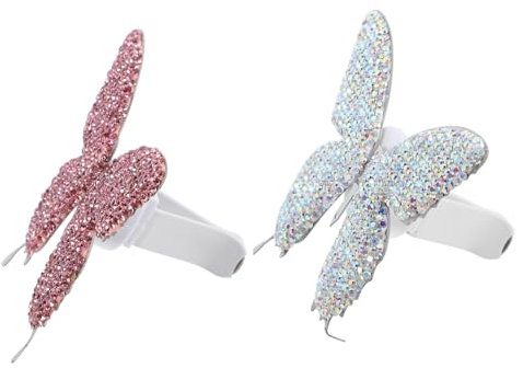 SOLUSTRE 2piezas Clip Difusor De Para Coche Rhinestones Brillantes Para Decoración De Ventilación De Automóviles Aromaterapia y Eliminación De Olores El Interior Del Vehículo