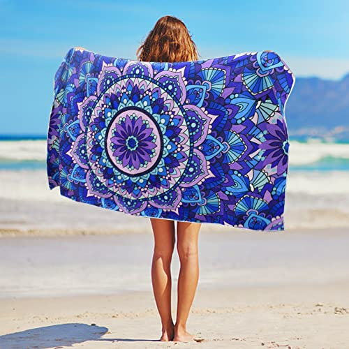 volumoon Serviette de Plage Microfibre, Serviette Plage Anti Sable, Serviette de Plage Séchage Rapide, Serviette de Bain Portable Légère, pour Natation, Plage, Fitness, Sauna (150 x 75 cm)