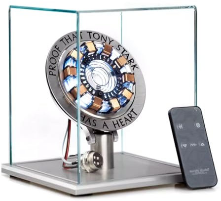 Metalakaer 1:1 Iron Man Arc Reactor MK1 Heart-shaped Arc Reactor with LED, Cool Tech Desk Ornament (PRO Version)