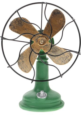 Veemoon Vintage Table Fan,Retro Style Air Circulator Fan Table Fan Model Antique Plastic Standing Fan Desk Top Fan for Bedroom Bathroom Bar Home Decorations Green
