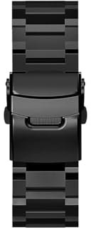 24mm 22mm Edelstahlarmband passend for Zeblaze Vibe 7 Pro/Lite/7/Stratos 2 3 Link/Zeblaze Ares 3 Armbandzubehör(Black,22MM)