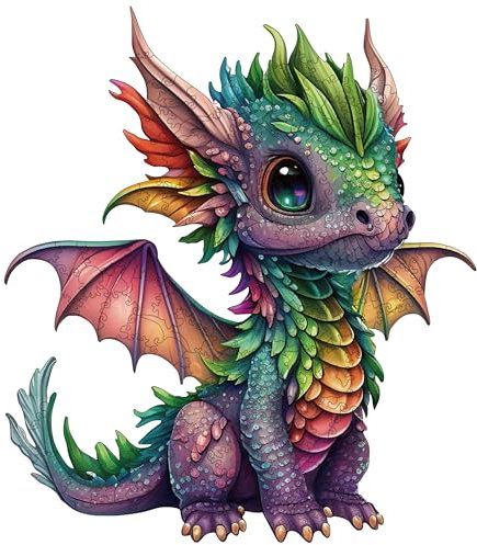 Holzpuzzle Erwachsene, Drache Holzpuzzles 200 Teile, Einzigartiges Tierform Holz Puzzle, Kreatives Weihnachten Geschenke für Erwachsene Diamant-Malset