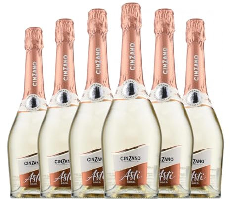 Cinzano Spumante Edelsüß Asti 75 cl Weißer Sekt (Karton mit 6 Flaschen von 75 cl)