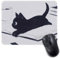 Dimeho Tapis de souris motif chat mignon noir avec base en caoutchouc antidérapant, esthétique, kawaii, lavable, bord cousu, accessoires de bureau pour bureau, maison, voyage