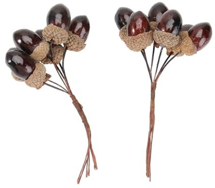 DRESSOOS 2 Stück Beeren Pinienkern Tannenzweig Stiel Weihnachts Tannenzapfen Stiele Künstliche Tannenzapfen Weihnachtskranz Picks Künstliche Zum Basteln Von Tannenzapfen Kaffee
