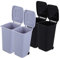 ANDRESLAD 4pcs Mini Trash Can with Wheels and Lid Plastic Waste Bins for Office Bedroom and Study Creative Desk Organizers Black Gray Fun Desktop Trash Baskets