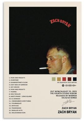Sheozho Zach B-ryan Poster, 90er-Jahre-Musikalbum, Vintage-Cover, Musikposter für Zimmer, ästhetische Leinwand, Wandkunst, Schlafzimmerdekoration, 30 x 45 cm