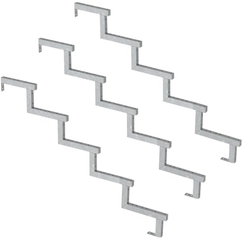 3er Set Stahl Treppenwange 5 Stufen - Option für Setzstufen-Höhe 85cm