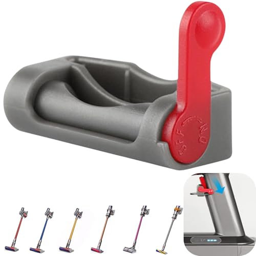 FIND A SPARE Trigger Lock Power Button Clamp Compatible with Dyson V6 V7 V8 V10 V11 V15 Vacuum Cleaners – Hands-Free On/Off Control for Absolute, Animal, Motorhead Models (Grey & Red)