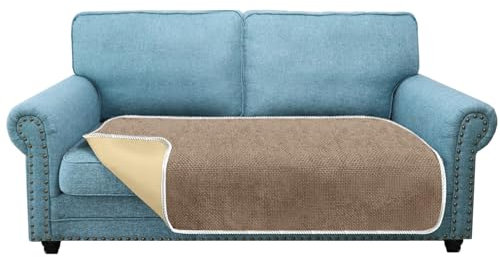 Granbest Rutschfeste Sofasitzbezüge, 2-Sitzer plus dicker Sofabezug, Sofaschoner von Pets Universal für alle Jahreszeiten (2-Sitzer Plus, Helltaupe)