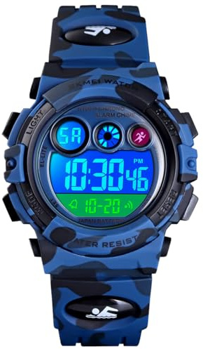 Alienwork Digital Kinderuhr Mädchen Wasserdicht 5 ATM