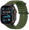 Astorgos Correas Ocean Compatible con Apple Watch Ultra2/Ultra 49mm,S10 46mm,9/8/7 45mm,SE2/SE/6/5/4 44mm,3/2/1 42mm,Correa de Reloj Deportiva con Conector Metálico para Hombre Mujer,Negro/VerdMilitar
