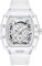 rorios Durchsichtig Tonneau Armbanduhren für Herren Analog Quarz Herrenuhren Mode Silikon Uhr Leuchtend Datum Kalender Uhr für Männer Weißes EIS