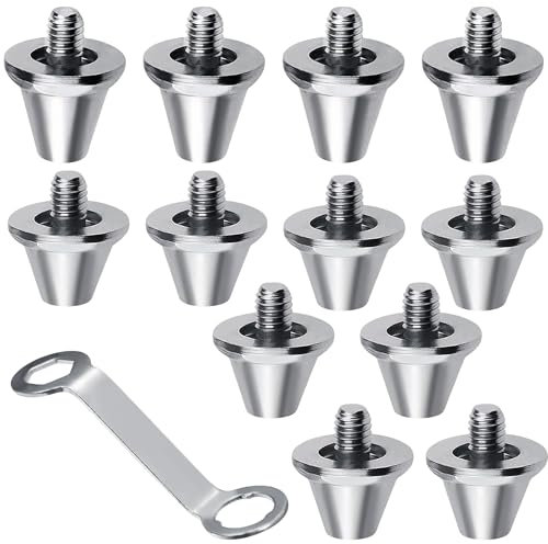 12 tacos de tornillo de fútbol para Nike de repuesto para botas de fútbol, tacos de hierro compatibles con Nike, 2 tamaños (11 mm, 13 mm), incluye llave de tacos