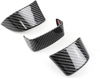 CMJAHU Adatto for VW Golf 5 MK5 Passat B6 Jetta MK5 Tiguan Accessori 3 pezzi Rivestimento del pannello del volante interno in fibra di carbonio