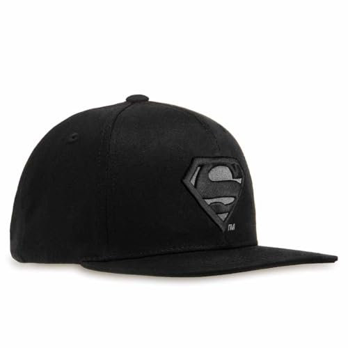 Logoshirt®️ DC Comics I Superman I Logo Schwarz I Kinder Snapback Cap I Mädchen & Jungen I 3D-Stick I Lizenziertes Originaldesign