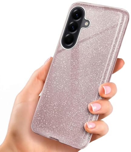 ONEFLOW Glitter Case für Samsung Galaxy A56 5G Glitzer Handyhülle mit Kameraschutz, Stylische Hülle Glitzernd, Dünne TPU Schutzhülle für Damen, Glitzerhülle Qi kompatibel, Rosa