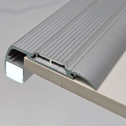 LED Metal Stair Edge Protectors, Mounted Aluminum Step Channels, Ideal for Theater, Porch, Patio, Stairs, Safety Covers for Door Thresholds