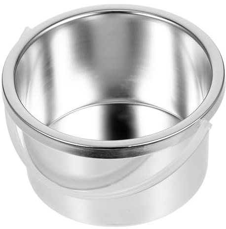 HAKIDZEL 500ml Aluminum Alloy Wax Warmer Inner Pot Replacement Pan for Wax Melting Machine Safe Easy to Replace Small for Hair Removal in Silver