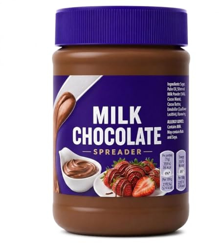 Milk Chocolate Spreader, Smooth & Creamy Spread, Milk Chocolate Flavour, 400g Jar, Perfect for Toast & Fruit