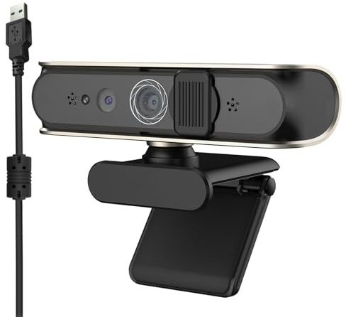ZnttUu USB Kabel WindowsHello Gesichtserkennungskamera mit 1080P Qualität und geräuschunterdrückenden Mikrofonen Stativkompatible Kamerabasis