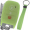 KEYLESS Schlüssel Hülle + Tag Fluoreszierend Grün Kompatibel mit KIA Picantio Rio Ceed Soul Sportage Stonic