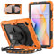 SEYMAC Case for Samsung Galaxy Tab S6 Lite 10.4 Inch 2024/2022/2020,Shockproof Case with 360 Rotating Stand/Hand Strap, [Shoulder Strap&Built-in Screen Protector] for Galaxy Tab S6 lite, Orange