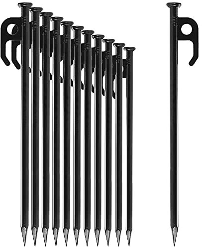 com-four® 12x Zelt-Heringe aus Stahl - Lange und robuste Erdnägel für Camping und Outdoor - ideal für normalen und harten Boden - 30cm