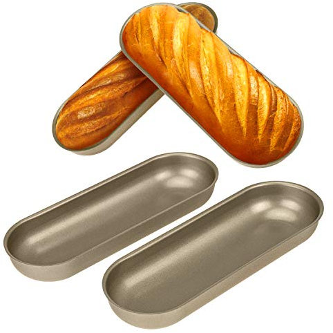 Set mit 4 Hot-Dog-Formen, 18 cm lang, antihaftbeschichtet, Toastform für Ofen, Stahl, Hotdog-Form, Backform für Zuhause und Küche